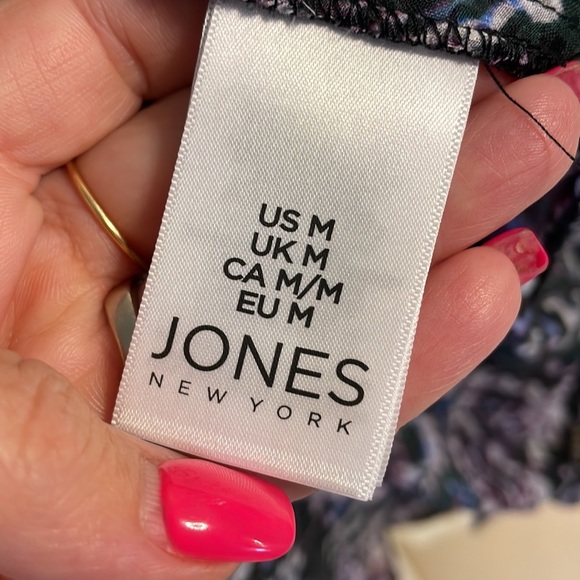 Jones New York VINTAGE semi sheer textured button up collared blouse relax fit M - Picture 13 of 17